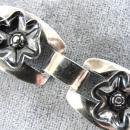 Sterling Flower Bracelet Vintage Substantial Links Handmade