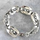 Sterling Flower Bracelet Vintage Substantial Links Handmade