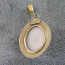 Tiny Cameo Pendant 14K Angel Skin Coral Conch Vintage