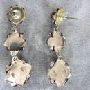 Sterling Long Roses Earrings 2.5 In Gorgeous Mexico Vintage
