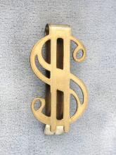 Dollar Sign Money Clip Gold Filled Vintage Signed