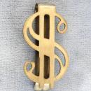 Dollar Sign Money Clip Gold Filled Vintage Signed