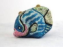 Kathrine Baumann Purse Coin Fish Beverly Hills Collectibles Minaudiere Swarovski