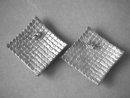 Diamond Shaped Rhinestone Earrings Large 121 Stones Each Vintage