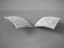 Diamond Shaped Rhinestone Earrings Large 121 Stones Each Vintage