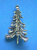 Christmas Tree Pin,Silver,Multi Color R/Ss,Vint