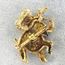 Jeweled Elephant Pin Flowers Rhinestones Vintage