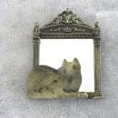 Cat Looking In Mirror Pin Brooch Signed JJ