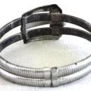 Sterling Buckle Clamper Bracelet Signed FCC Unusual Vintage Silver