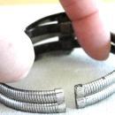 Sterling Buckle Clamper Bracelet Signed FCC Unusual Vintage Silver