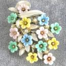 ART Pastel Flowers Enamel Brooch Vint SPRING!