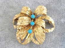 Germany Organic Pin Faux Turquoise Vintage Decadent!