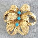 Germany Organic Pin Faux Turquoise Vintage Decadent!