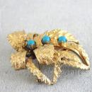 Germany Organic Pin Faux Turquoise Vintage Decadent!