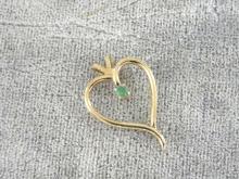 Emerald Heart Pendant Genuine GF Neck