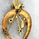 Old Horseshoe Brooch Enamel R/Ss Luck Vintage