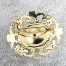 Coro Blue Stones Pin Scrolling Imitation Seed Pearls Vintage