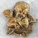 Cherub Detailed Brooch Pin Vintage Antique Wash Cupid Putti