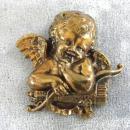 Cherub Detailed Brooch Pin Vintage Antique Wash Cupid Putti