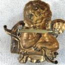 Cherub Detailed Brooch Pin Vintage Antique Wash Cupid Putti