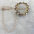 Exquisite Edwardian Watch Pin Graduated Pearls Safety Gold