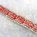 PINK Confetti Set Moons Bracelet Earrings 1950s CHUNKY