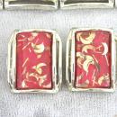 PINK Confetti Set Moons Bracelet Earrings 1950s CHUNKY