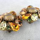 Kramer Vintage Earrings Autumn Color Rhinestones Gorgeous