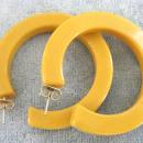 Bakelite Hoop Earrings Creamed Corn Mustard Butterscotch Chunky Pierced Posts Vintage