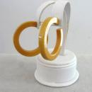 Bakelite Hoop Earrings Creamed Corn Mustard Butterscotch Chunky Pierced Posts Vintage