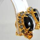 HOBE Rhinestone Earrings Topaz Prong Set Vintage