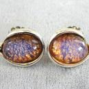 Jelly Opal Earrings Dragon's Breath Fire Vintage