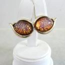Jelly Opal Earrings Dragon's Breath Fire Vintage