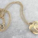 ANN Sweetheart Locket Etching Chain Gold Filled L Mfg Vintage