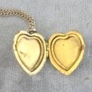 ANN Sweetheart Locket Etching Chain Gold Filled L Mfg Vintage