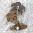 Old Palm Trees Pin Enamel 1940s Vintage