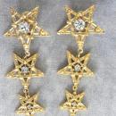 Fabulous 3 Star Earrings Rhinestones Vintage 3 1/2 Inches Long!