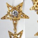 Fabulous 3 Star Earrings Rhinestones Vintage 3 1/2 Inches Long!