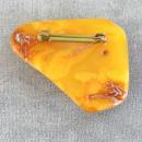 Freeform AMBER Brooch Pin Natural Vintage Butterscotch