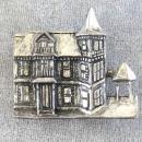 Sterling Victorian House Pin Massachusetts