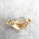 Vintage Clasped Hands Pin Rhinestone Couple Engagement