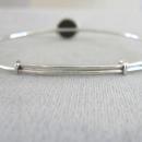Vintage Cats Eye Sterling Bracelet Bangle Cuff Locking Silver Artisan Studio Deep Green