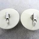 Crown Trifari White Rhinestone Earrings Vintage