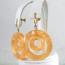 Marmalade Lucite Double Hoop Earrings Vintage Drops