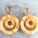 Marmalade Lucite Double Hoop Earrings Vintage Drops