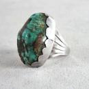 Huge Turquoise Sterling Ring Silver Native American Old