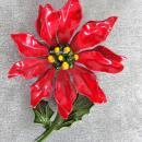 Large Poinsettia Flower Pin Brooch 2 3/4 Inches Christmas Vintage