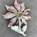 Large Poinsettia Flower Pin Brooch 2 3/4 Inches Christmas Vintage