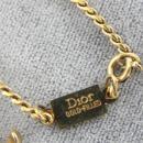 Christian Dior Gold Filled Necklace Pendant Green Moonglow Vintage