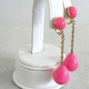 Fabulous Crown Trifari Hot Pink Drop Earrings Vintage
